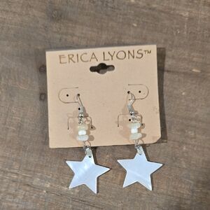 Erica Lyons White Star Dangle Earrings
